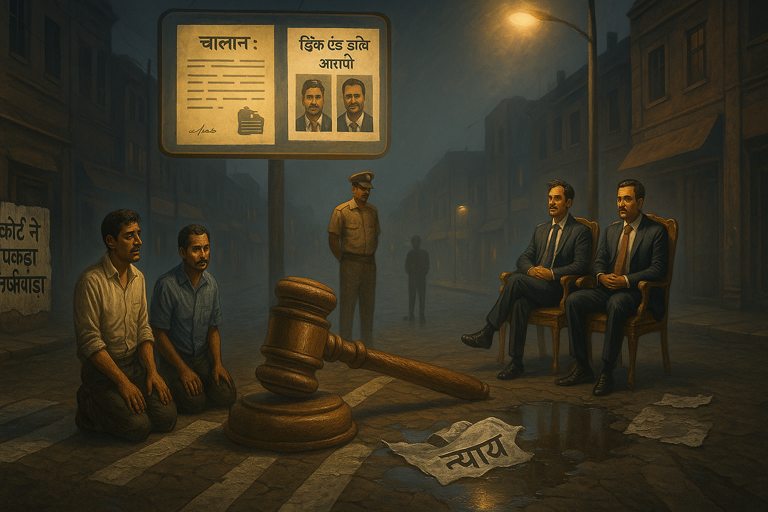 ड्रिंक एंड ड्राइव में रसूखदारों को पकड़ा, लेकिन पुलिस ने चालान नहीं किया: ड्राइवर व नौकर के खिलाफ पेश कर दिए, कोर्ट ने पकड़ा फर्जीवाड़ा